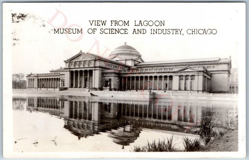 c1940s Chicago Museum Science Industry RPPC Lagoon Real Photo Architecture A75