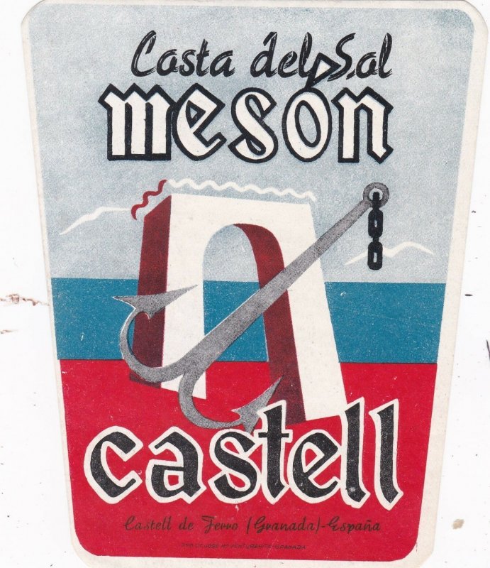 Spain Castell Casta del Sal Meson Luggage Label sk4560
