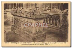 Old Postcard Death Basilica of Saint Denis Tomb of Philippe of France