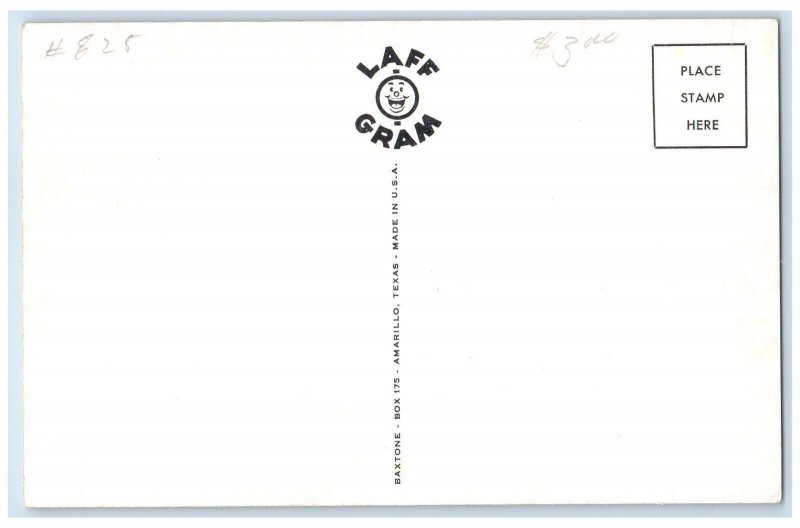 c1940 Baker Drug Store Bar Drunk Men Hello From Caney Kansas Laff Gram Postcard