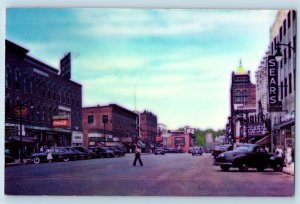 Looking North On Main Street Sears Coca Cola Nashua New Hampshire NH Postcard