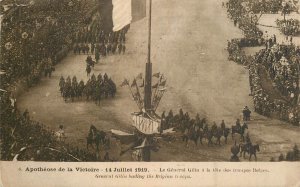 Funeral procession Belgium events Victory parade 14 July 1919 General Gilin flag