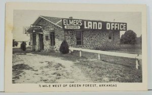 Green Forest Arkansas ELMER'S BONDED LAND OFFICE Advertising Postcard N4