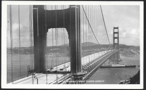 Golden Gate Bridge From Marin County San Francisco California RPPC Unused c1937