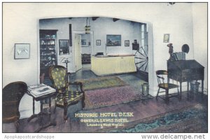 West Virginia Lewisburg The Historic Hotel Desk General Lewis Hotel Handcolor...