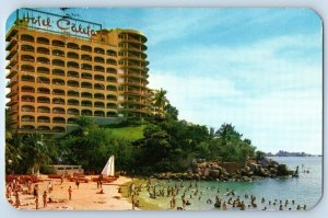 Guerrero Mexico Postcard Beach and Caleta Hotel Acapulco 1962 Vintage