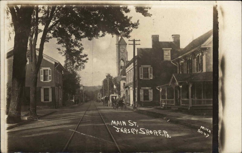 Jersey Shore Pennsylvania PA Main St. MICK c1910 Real Photo Postcard