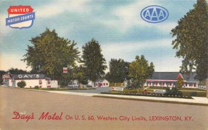 Day's Motel US 60 Lexington Kentucky linen postcard