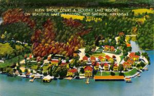 Hot Springs Arkansas 1961 Postcard Klein Shore Court & Holiday Lake Resort