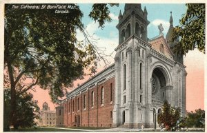 Vintage Postcard 1920's The Cathedral St. Boniface Manitoba Canada CAN