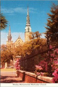 postcard Savannah GA - Wesley Monumental Methodist Church