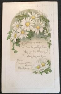 Postcard Used Birthday Flowers/Bee LB