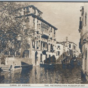 c1910s Venice Italy RPPC Canal Metropolitan Museum Art Martin Rico Gondolas A362