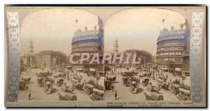 Photo Stereoscopic Looking towards The Strand from Trafalgar Square London En...