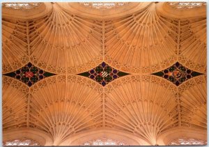 M-80477 Colored spandrels in the choir vaulting Bath Abbey Bath England