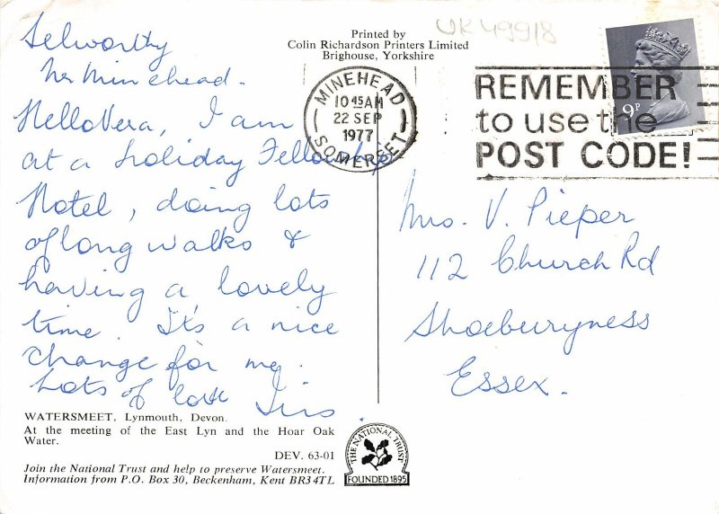 uk49918 watersmeet lynmouth devon uk