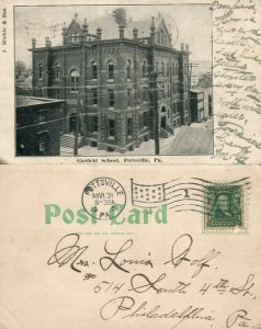 POTTSVILLE PA GARFIELD SCHOOL 1908 ANTIQUE UNDIVIDED POSTCARD