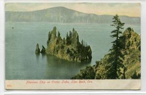 Phantom Ship Island Llao Rock Crater Lake Oregon 1909 postcard