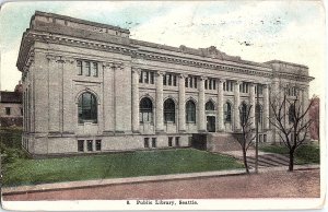 Postcard LIBRARY SCENE Seattle Washington WA AI3630