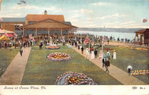 Norfolk Virginia Scene At Ocean View Resort, Color Lithograph Postcard U7910