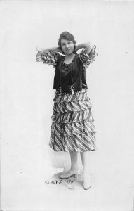 J72/ Entertainers RPPC Postcard c1920s England Gladys May Dress 176