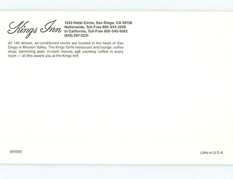 Unused Pre-1980 INN SCENE San Diego California CA hs8503