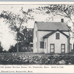 c1900s Pembroke, MA Old Quaker Meeting House Geo Edward Lewis Bryantville A189