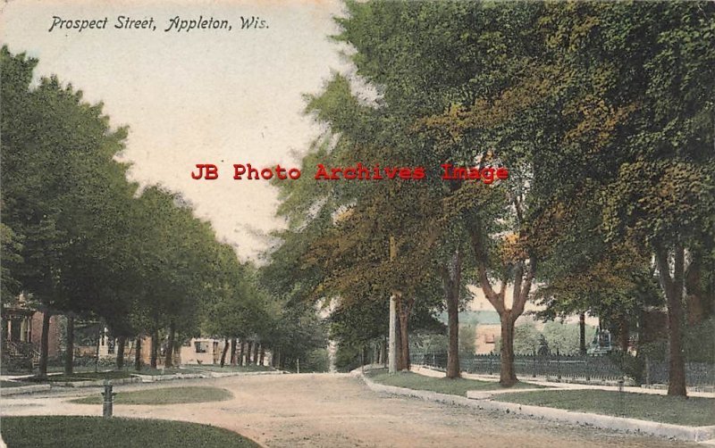 WI, Appleton, Wisconsin, Prospect Street, 1908 PM, Fred Woelz Pub No 1750