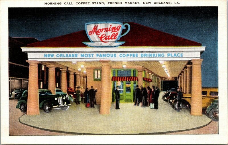 MORNING CALL COFFEE STAND - RESTAURANT - FRENCH - NEW ORLEANS, LA - POSTCARD