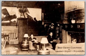 Lambert Airport St. Louis Missouri 1940s RPPC Real Photo Postcard Red Cross WWII