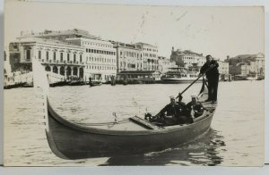 Navy Sailors Enjoying Venice 1953 to Arens Family Highland Park ILL Postcard O20