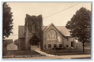 Presbyterian Church Erie County Alden New York NY RPPC Photo Antique Postcard 