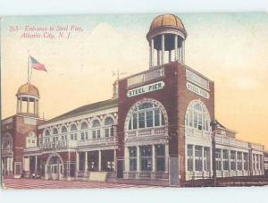 Divided-Back ENTRANCE TO THE STEEL PIER Atlantic City New Jersey NJ ho3234