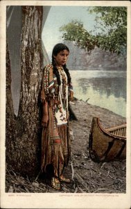 American Indian Woman Maiden Minnehaha Detroit Publishing c1910 Postcard