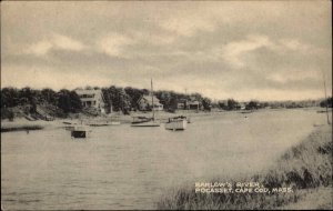 Pocasset Massachusetts MA Barlow's River Boats Cape Cod c1940s Postcard