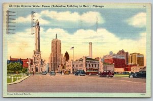 Water Tower   Chicago  Illinois   Postcard 1953