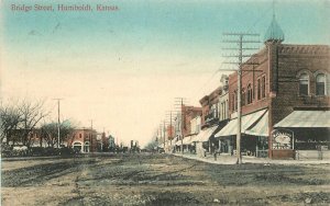 Postcard Kansas Humboldt Bridge Street Simon 23-5842