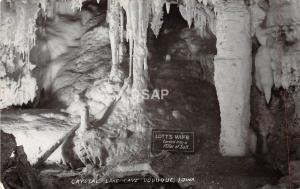 C18/ Dubuque Iowa Ia Real Photo RPPC Postcard 1951 Crystal Lake Cave Lott's Wife