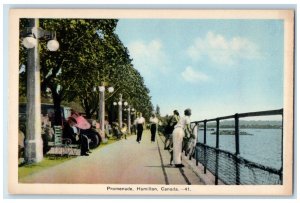 c1950's Sitting Walking and Viewing Scene Promenade Hamilton Canada Postcard