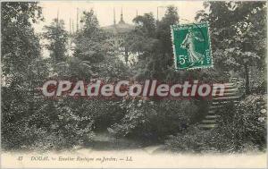 Postcard Douai Old Rustic stairs in the garden