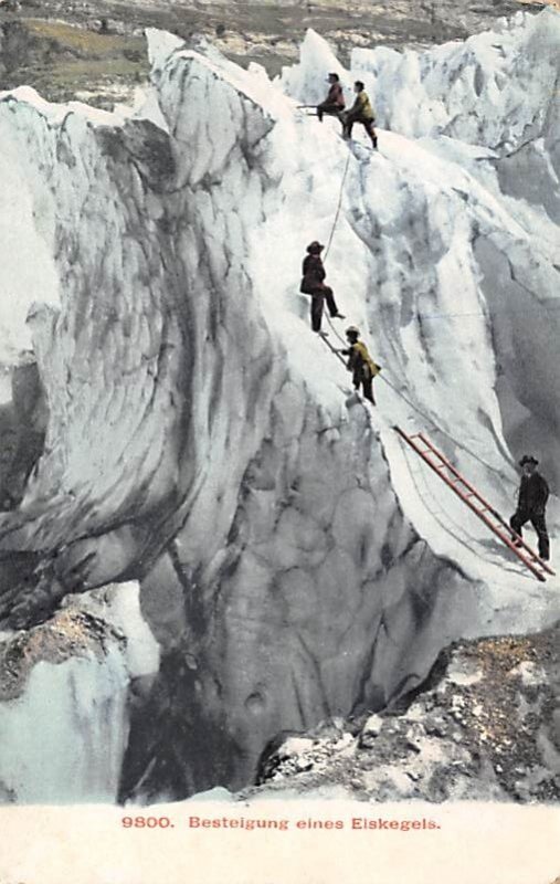 Men climbing an ice Hill Oddities Unused 