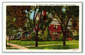 Postcard Red Rocks Home William Allen White Emporia KS Vtg. Standard View Card 