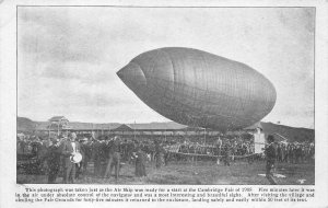 CAMBRIDGE FAIR MASSACHUSETTS AIRSHIP ZEPPELIN AVIATION POSTCARD (1908-1909)