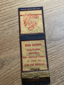 Matchbook Cover BUEN VECINOS Inter American Center ST. LOUIS, MO MB12