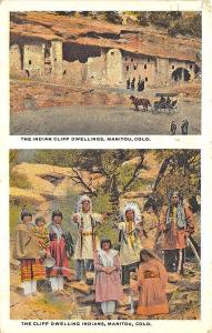 Native Americans Indian Cliff Dwelling Manitou CO Postcard