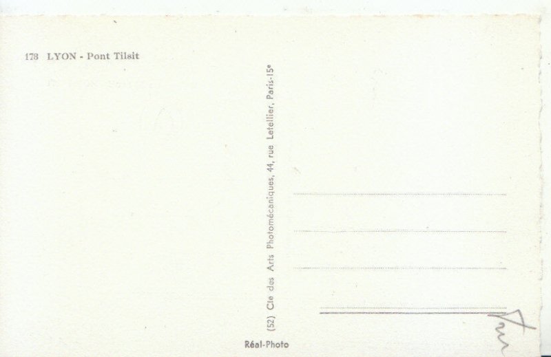 France Postcard - Lyon - Pont Tilsit - Ref TZ1760