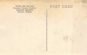 Virginia VA   HAMPTON INSTITUTE Virginia Hall~Women's Dorm  ALBERTYPE  Postcard