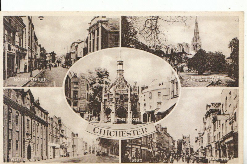 Sussex Postcard - Views of Chichester - Ref 13598A