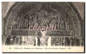 Postcard Old Vezelay Basilica Madeleine Portal Narthex Eardrum