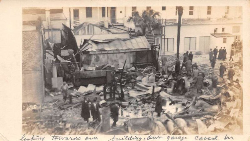 Daytona Florida Gardener Bldg Garage Collaspe Disaster Real Photo PC AA74419